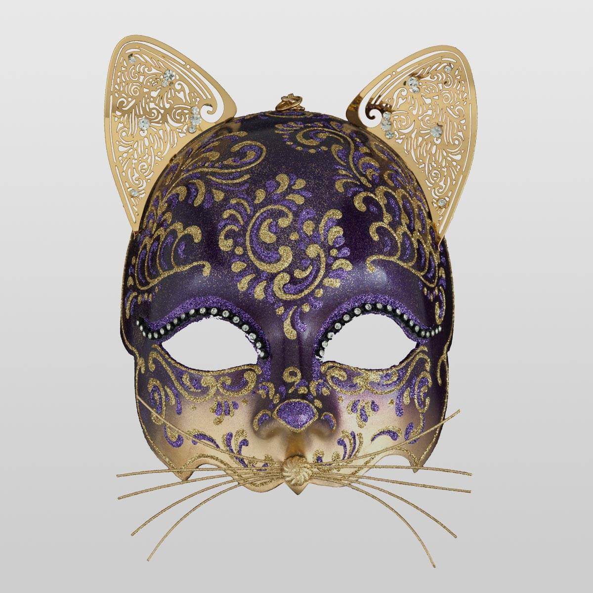 Cat Mask with Metal Ears Violet