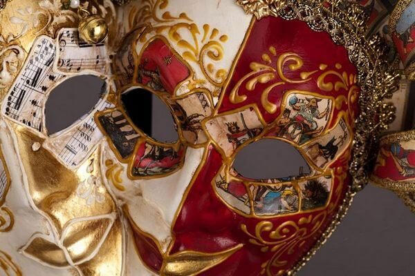 Máscara veneciana de noche y día Capitano Oro
