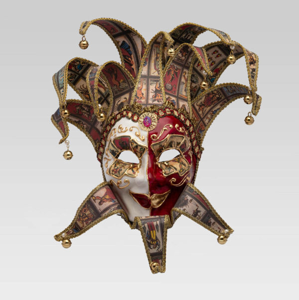 Jolly René Punte in Papier Mache - Tarot Style - Venetian Mask