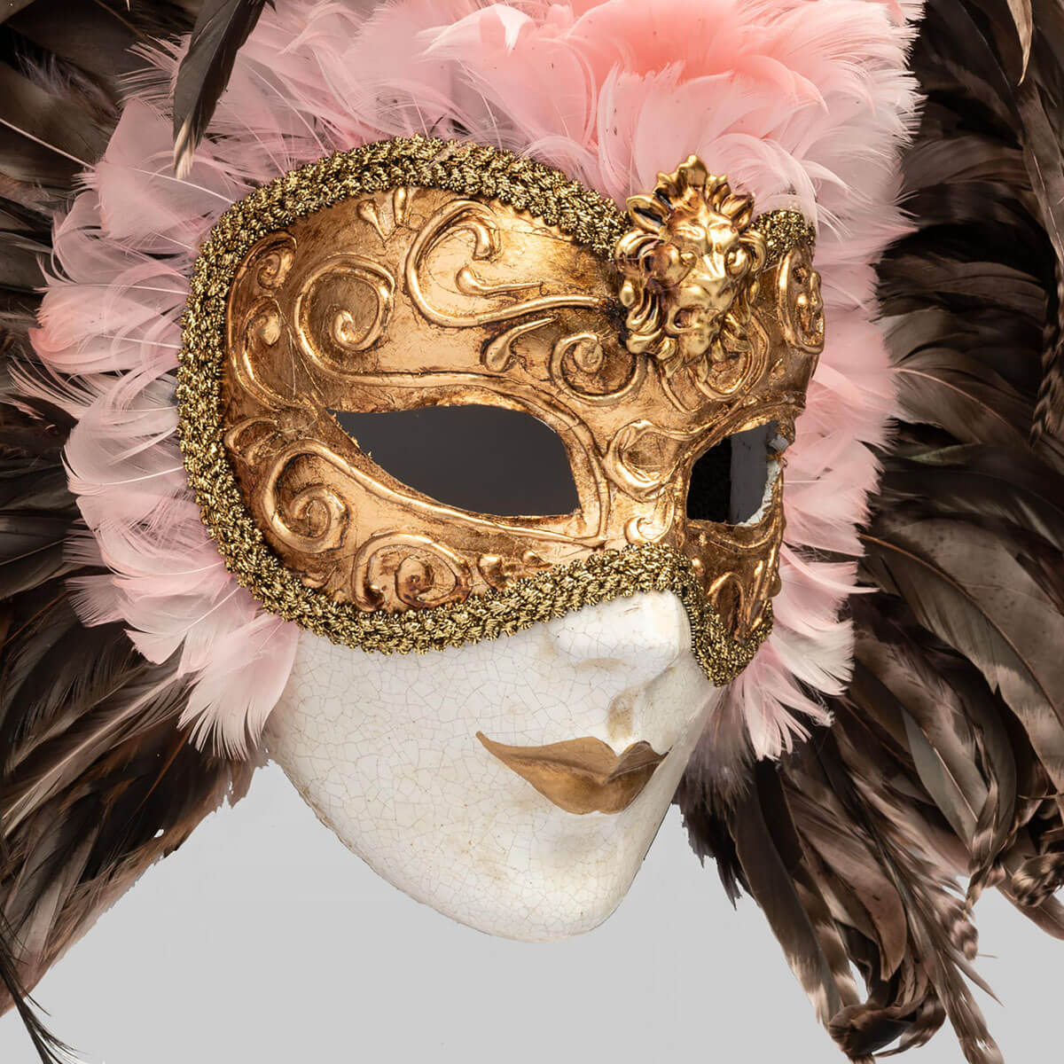 Jolly Venetian Mask, Carnival Mask, Handmade in Papier-mâché